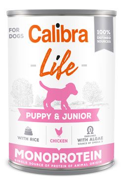 Calibra Dog Life konz. Puppy&Junior Chicken&rice 6x400g