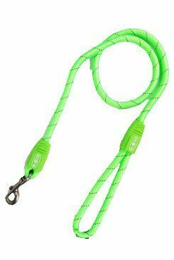 Vodítko BUSTER Reflective lanové 120cm/8mm limetková